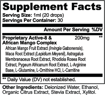 CLC Diet Drops Ultra 1 oz Supplement Facts