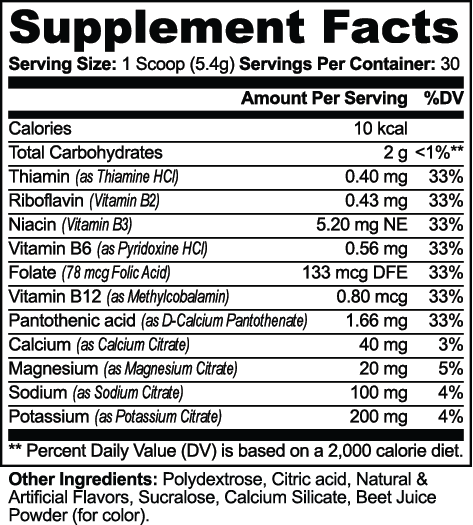 CLC Hydration Powder (Lychee) Supplement Facts