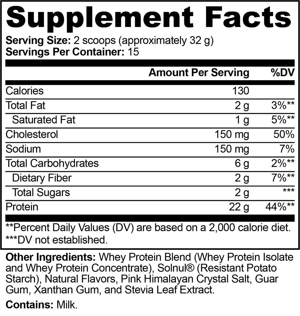 CLC Performance Whey Protein Blend (Vanilla) Supplement Facts