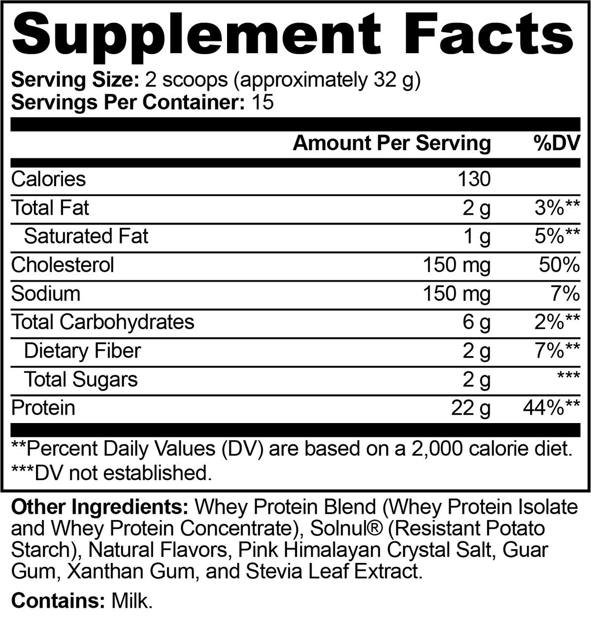 CLC Performance Whey Protein Blend (Vanilla) Supplement Facts